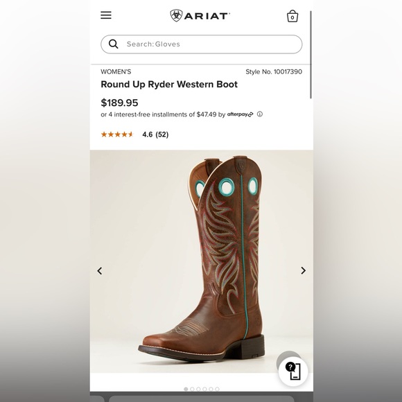 Women’s Ariat Round Up Ryder Western Boot 7B - Picture 4 of 4